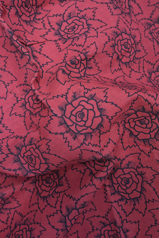 Allover Floral Design Punch Pink Sungudi Cotton Saree