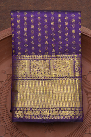 Allover Floral Buttas Purple Kanchipuram Silk Saree