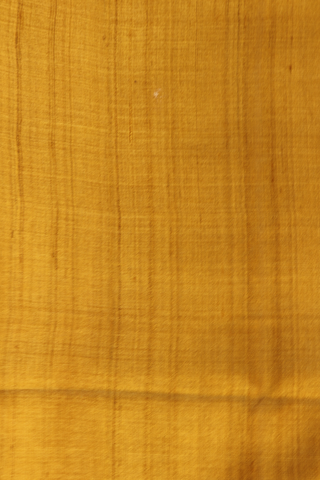 Allover Floral Design Yellow Tussar Silk Saree