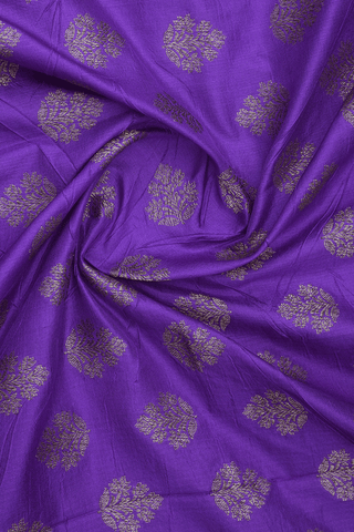 Allover Floral Motifs Purple Banaras Silk Dupatta