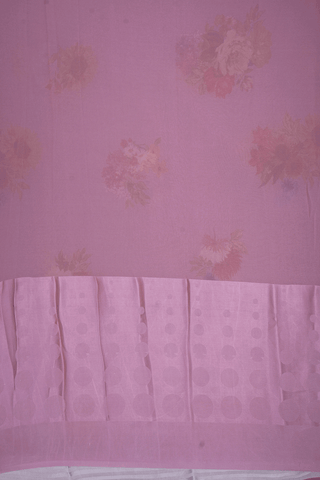 Floral Digital Printed Mauve Pink Georgette Saree