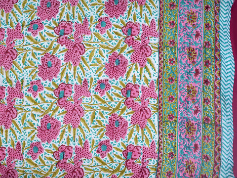 Allover Floral Printed Multicolor Cotton Single Quilt