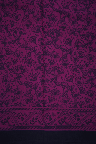 Allover Floral Printed Purple Rose Sungudi Cotton Saree