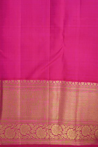 Allover Floral Zari Design Baby Pink Kanchipuram Silk Saree