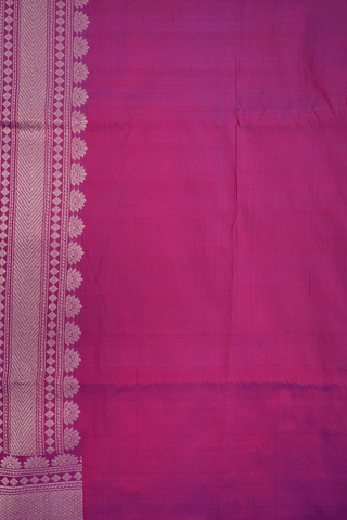 Allover Floral Zari Design Berry Purple Banarasi Silk Saree