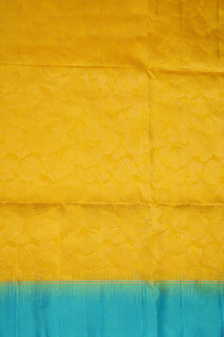 Allover Floral Zari Design Royal Yellow Soft Silk Saree