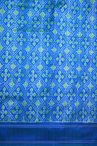 Allover Geometric Design Cobalt Blue Patola Silk Saree