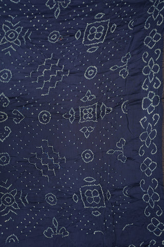 Allover Geometric Pattern Multicolor Ajrakh Printed Bandhani Cotton Saree