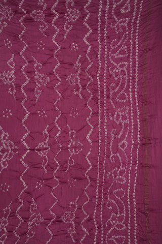 Allover Geometric Pattern Multicolor Ajrakh Printed Bandhani Chanderi Cotton Saree