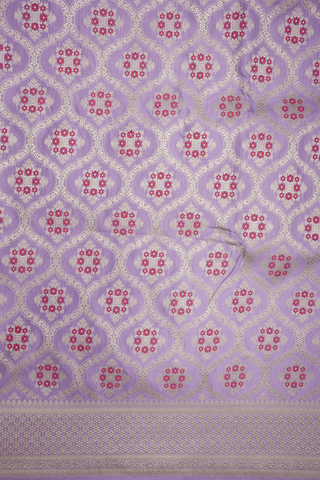 Allover Ogee Design Pale Purple Banarasi Silk Saree