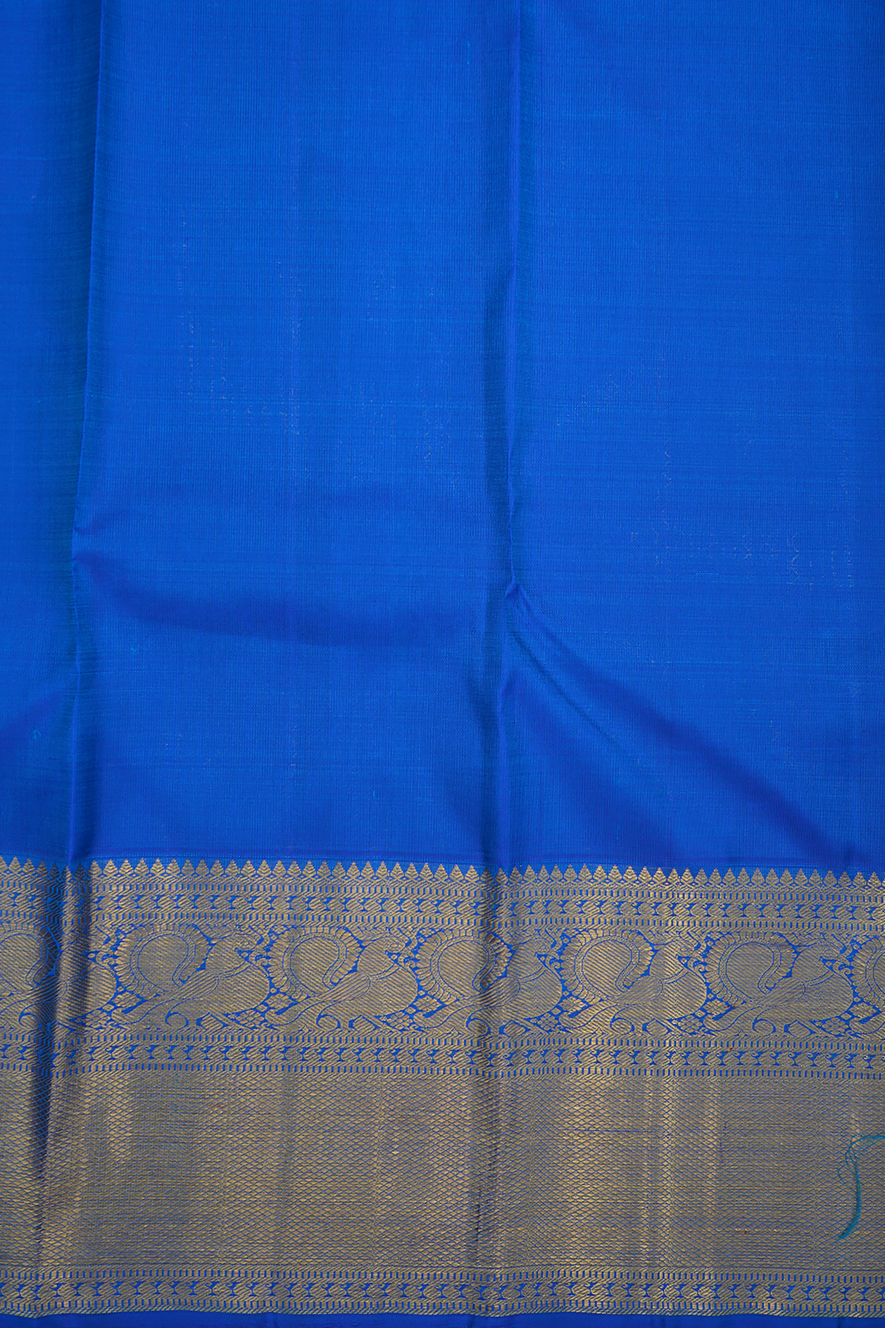 Threadwork And Paisley Motif Indigo Blue Kanchipuram Silk Saree