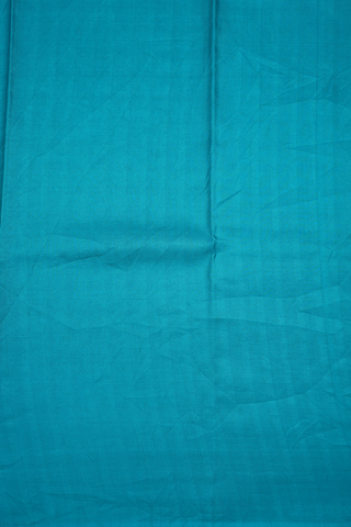 Allover Paisley Design Cerulean Blue Printed Silk Saree