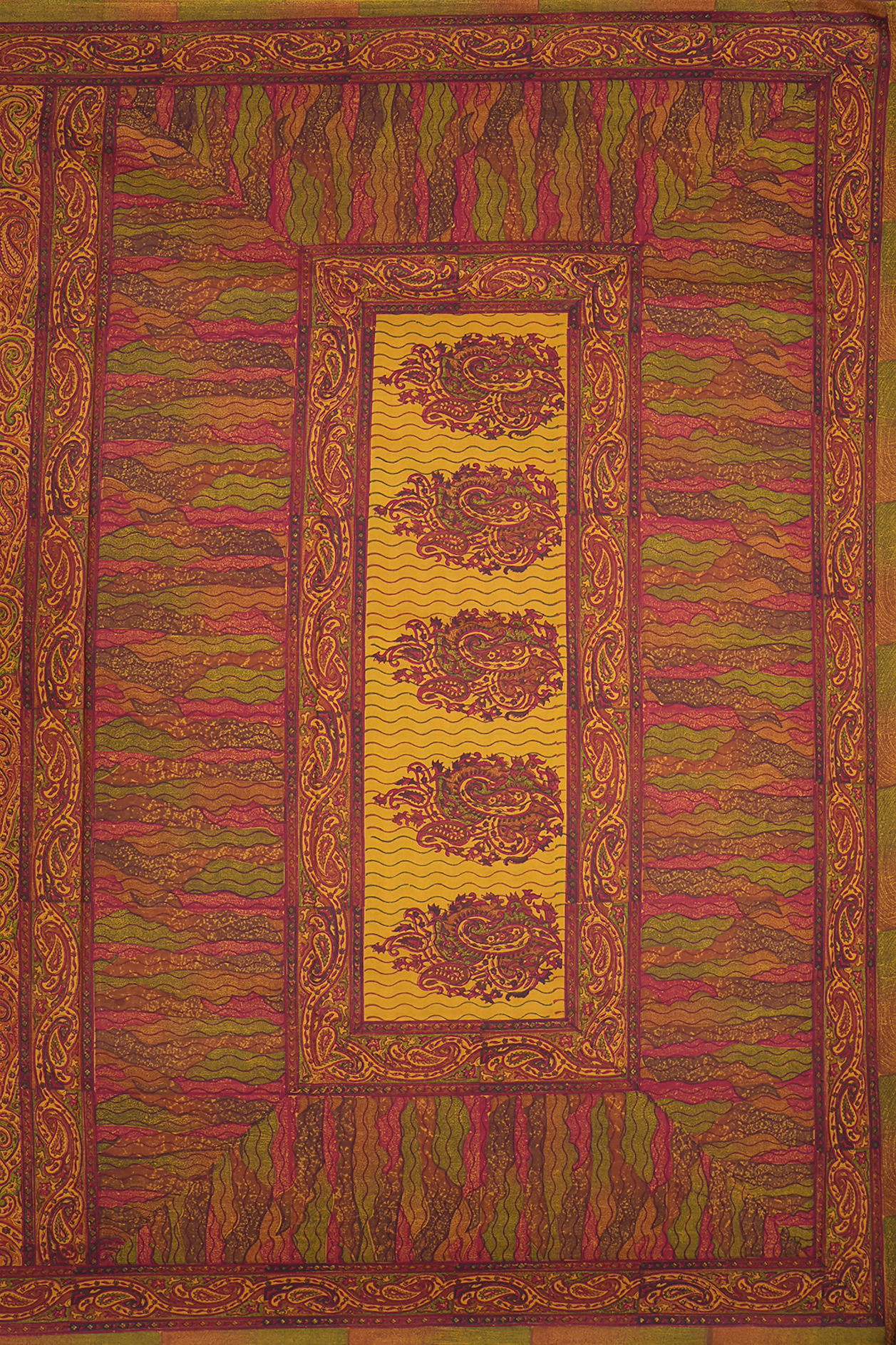 Allover Paisley Design Multicolor Printed Silk Saree