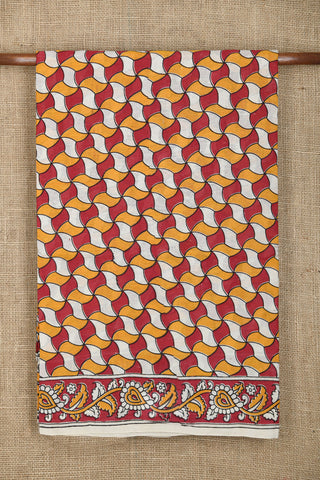 Allover Pattern Multicolor Kalamkari Printed Silk Cotton Saree