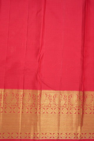 Allover Peacock And Rudraksh Zari Design Chilli Red Kanchipuram Silk Saree