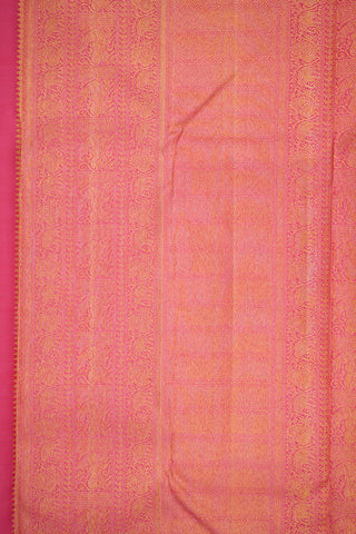 Allover Peacock Zari Design Magenta Kanchipuram Silk Saree
