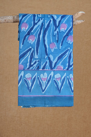 Allover Printed Blue Cotton Single Bedspread