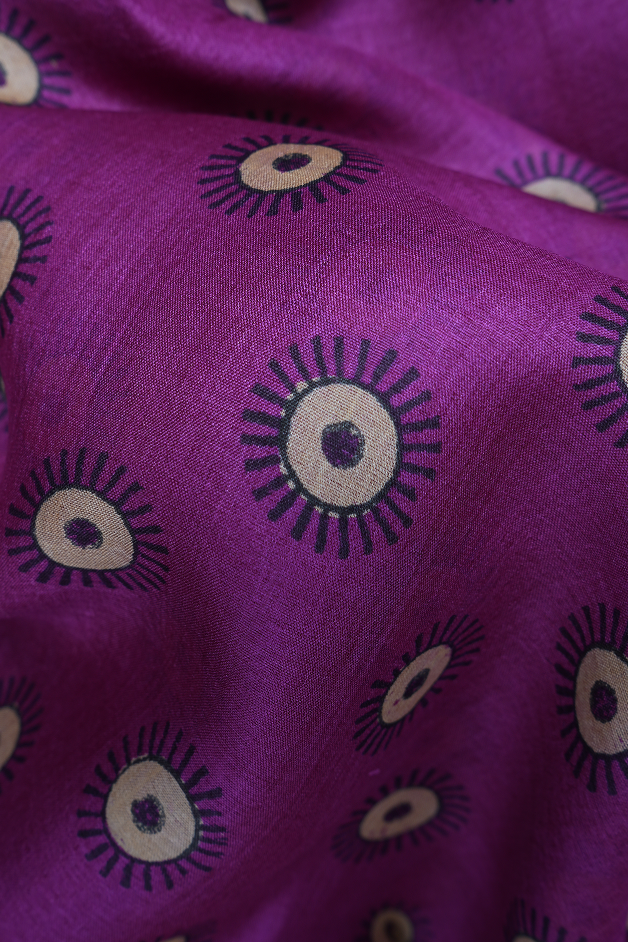 Allover Printed Buttas Purple Rose Tussar Silk Saree