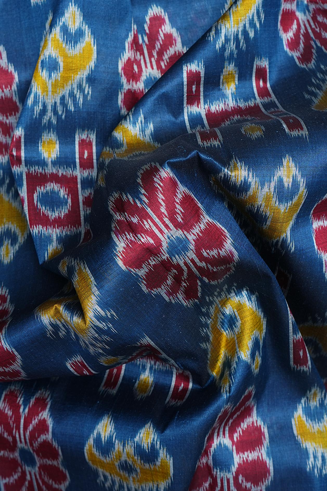 Allover Printed Design Capri Blue Odisha Silk Saree