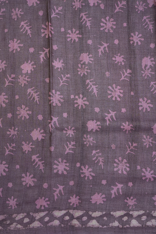 Allover Printed Design Dusty Purple Tussar Silk Saree