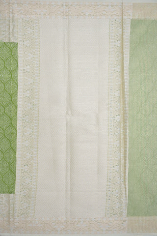 Allover Printed Design Moss Green Kota Cotton Saree