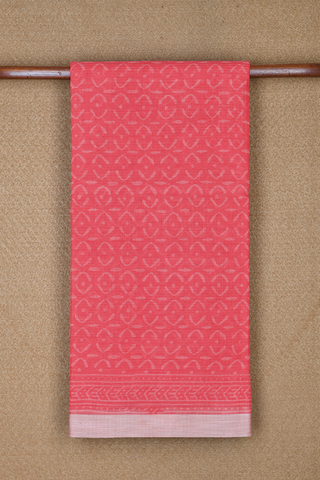 Allover Printed Design Rouge Pink Kota Cotton Saree