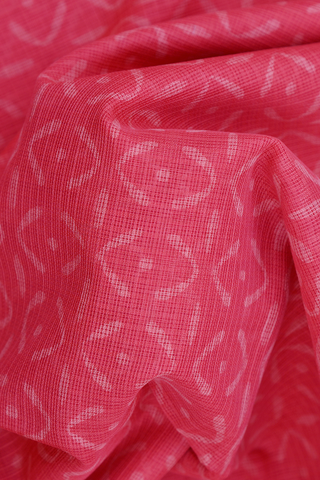 Allover Printed Design Rouge Pink Kota Cotton Saree