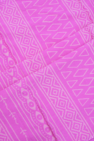 Allover Printed Design Rose Pink Jaipur Cotton Saree