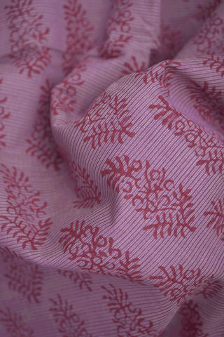 Allover Printed Motifs Dusty Purple Mangalagiri Cotton Saree