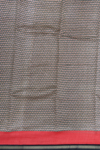Allover Printed Black Chanderi Silk Cotton Saree