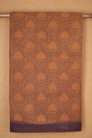 Allover Printed Mustard Brown Sungudi Cotton Saree