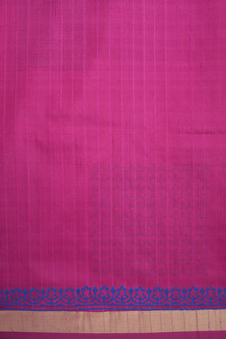 Allover Square Design Magenta Kanchipuram Printed Silk Saree