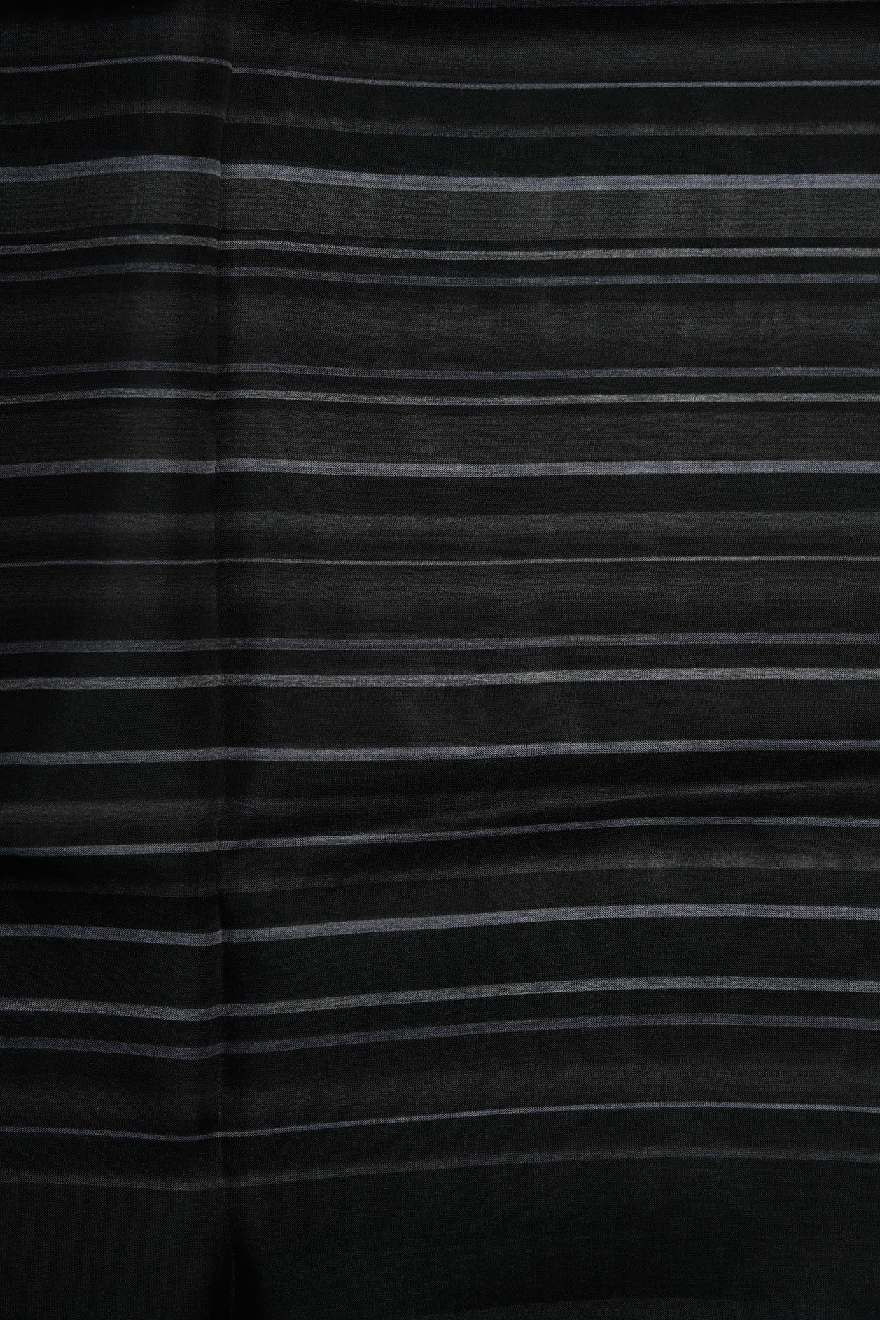 Stripes Black Organza Silk Saree