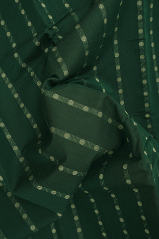 Allover Stripes Design Forest Green Kanchi Cotton Saree