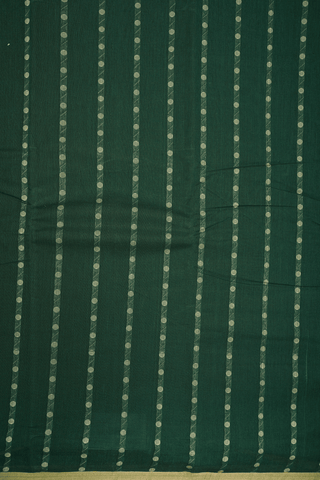 Allover Stripes Design Forest Green Kanchi Cotton Saree