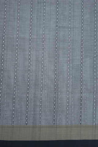 Allover Stripes Design Grey Coimbatore Cotton Saree