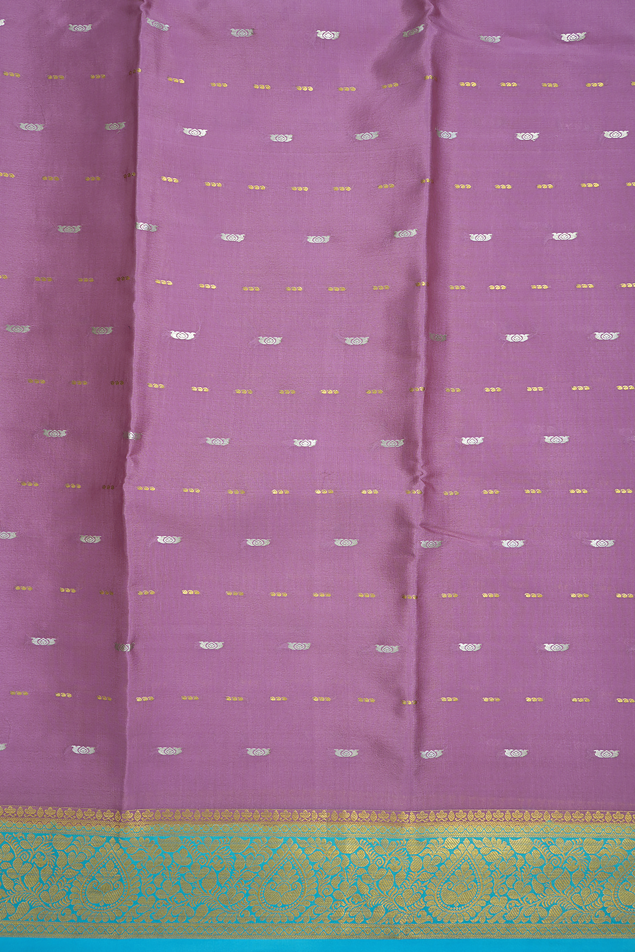 Zari Buttis Lavender Mysore Silk Saree