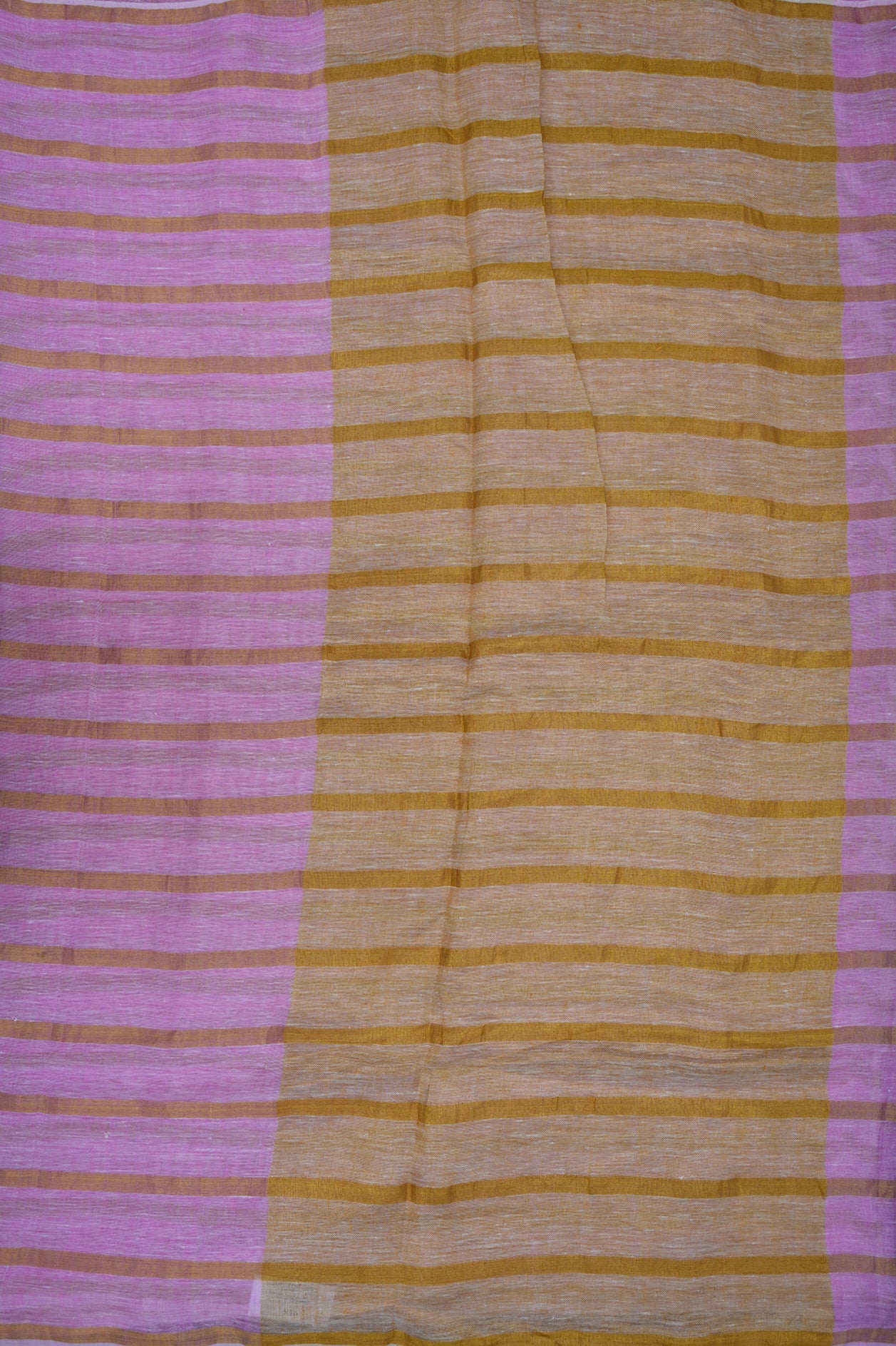 Allover Stripes Design Lotus Pink Linen Saree
