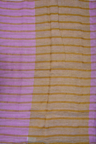 Allover Stripes Design Lotus Pink Linen Saree