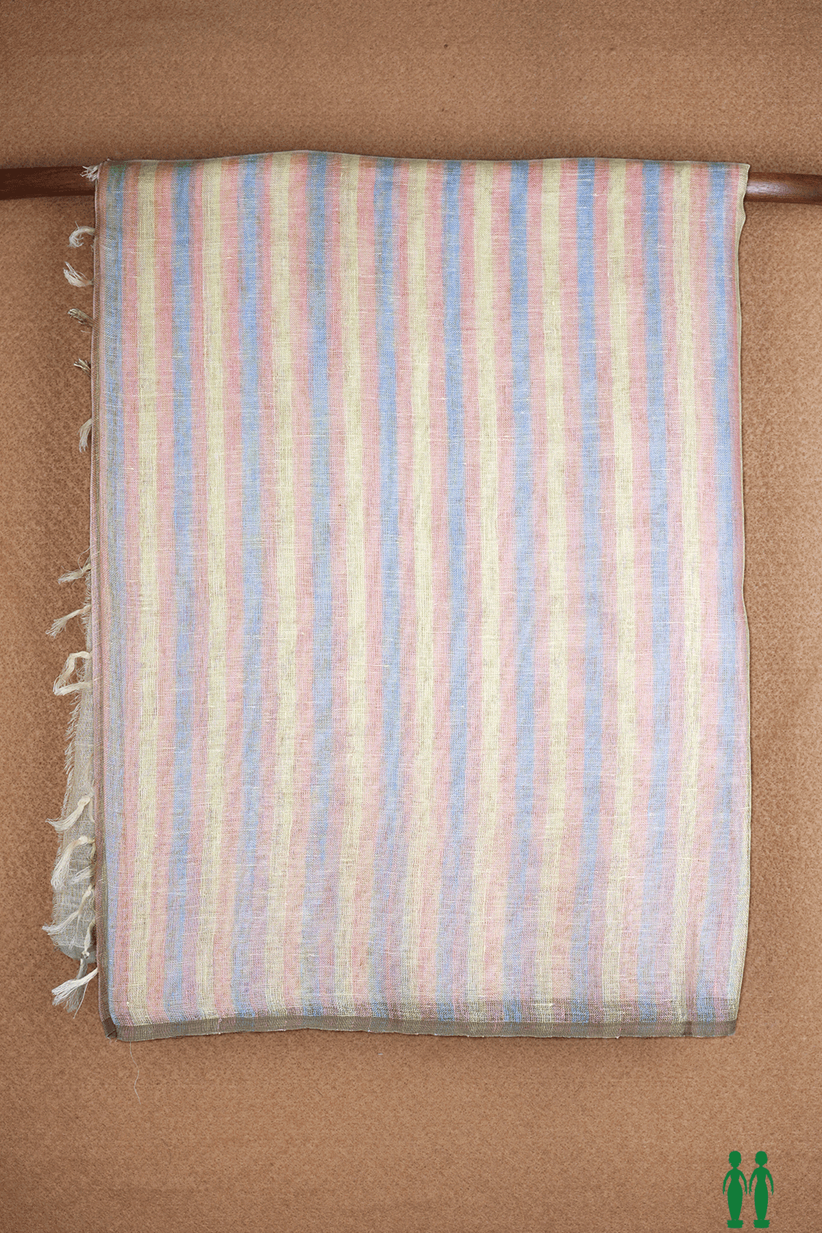 Allover Stripes Design Multicolor Linen Saree