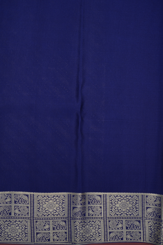 Allover Stripes Design Navy Blue Mysore Silk Saree