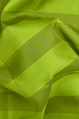 Allover Stripes Design Pear Green Kanchipuram Silk Saree