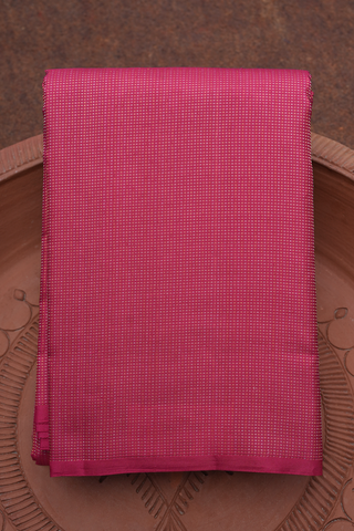 Stripes Design Punch Pink Kanchipuram Silk Saree