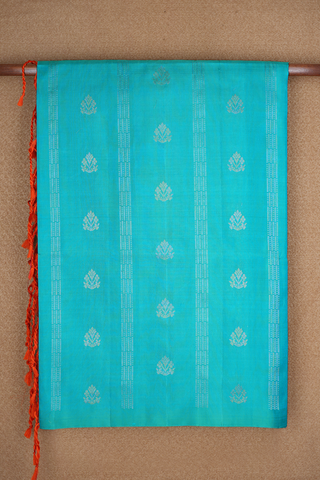 Allover Stripes Design Ramar Blue Soft Silk Saree