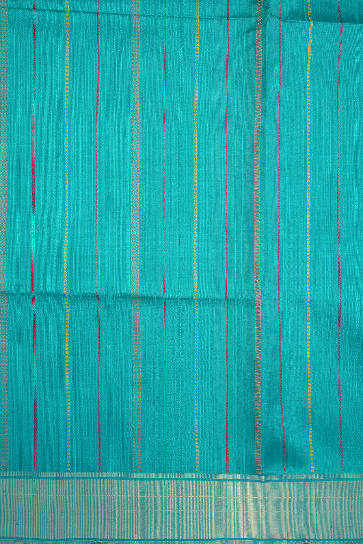 Allover Stripes Design Ramar Blue Raw Silk Saree