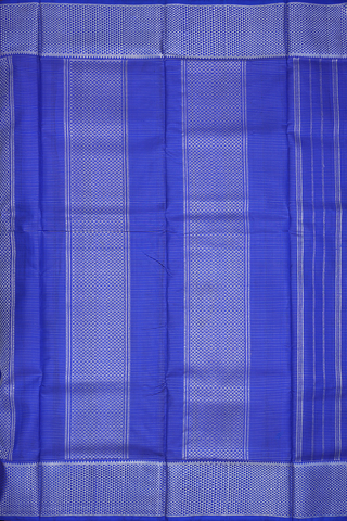 Zari Striped Royal Blue Kanchipuram Nine Yards Silk Saree