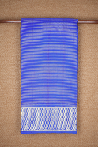 Zari Striped Royal Blue Kanchipuram Nine Yards Silk Saree