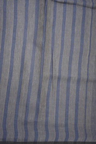 Allover Stripes Design Shades Of Grey Linen Saree