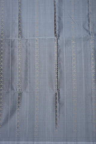 Allover Stripes Design Steel Blue Soft Silk Saree