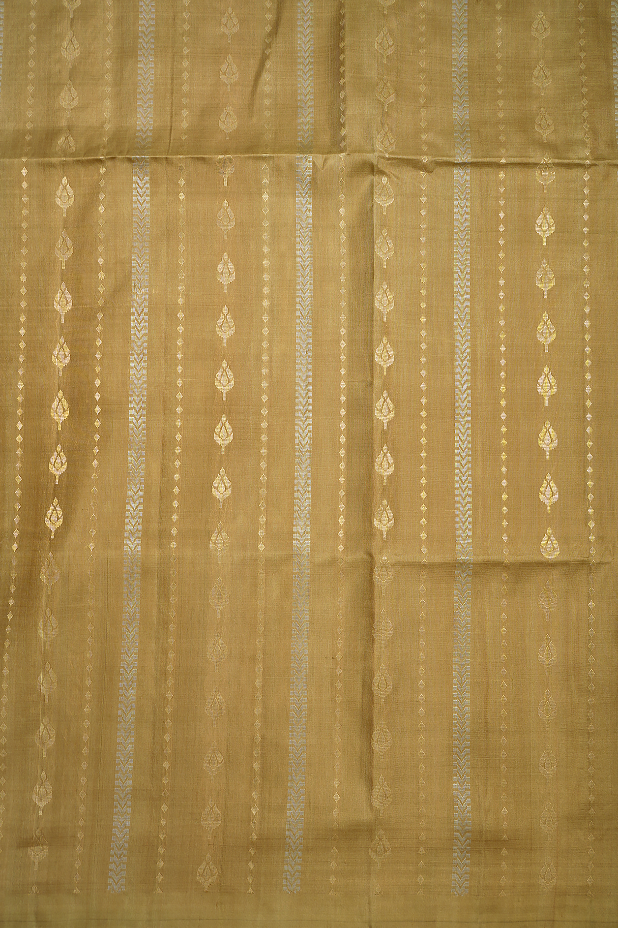 Allover Stripes Design Tan Brown Soft Silk Saree